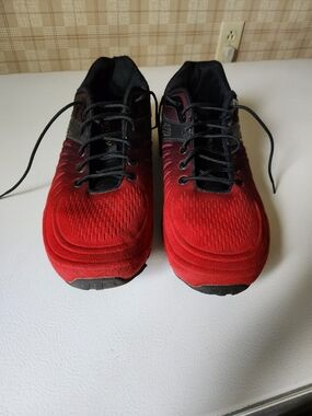 Kricely Men's Trail Red Mesh Sneaker with Black Accents